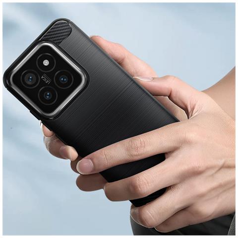 Cover Per Xiaomi 14 Morbida Effetto Carbonio E Spazzolato - Foto 2