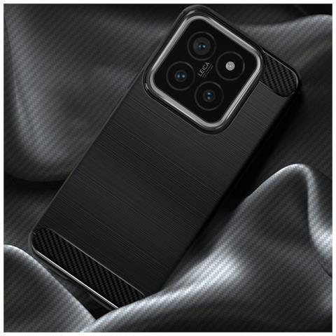 Cover Per Xiaomi 14 Morbida Effetto Carbonio E Spazzolato - Foto 5
