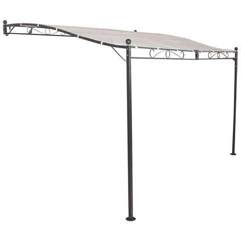 Gazebo Pergola In Acciaio Veranda Addossata Fissaggio A Parete Mt 3,5x2,5 Mirelle - Foto 4