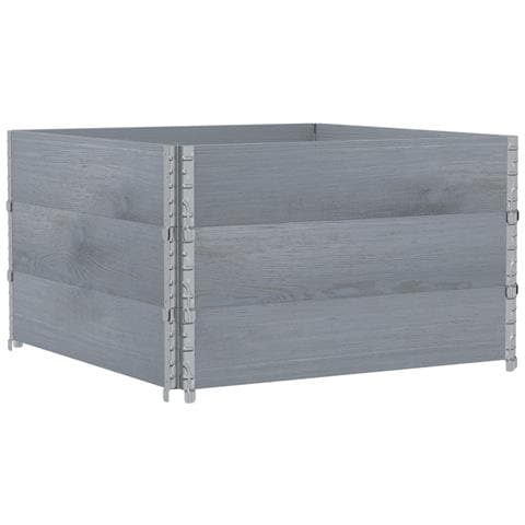 Fioriera Da Giardino Grigia 100x100 Cm Legno Massello Di Pino - Foto 2