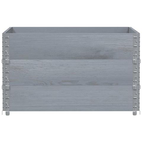 Fioriera Da Giardino Grigia 100x100 Cm Legno Massello Di Pino - Foto 3