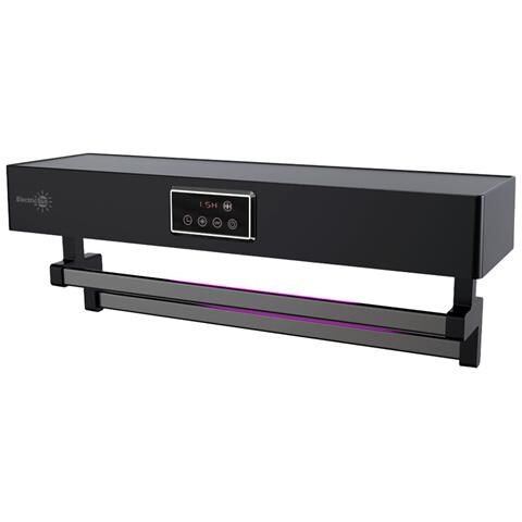 Asciugasalviette Elettrico Con Disinfettante Uv Per Bagno /cucina, A Parete, L60cm, 450w, Standard Nero - Foto 1