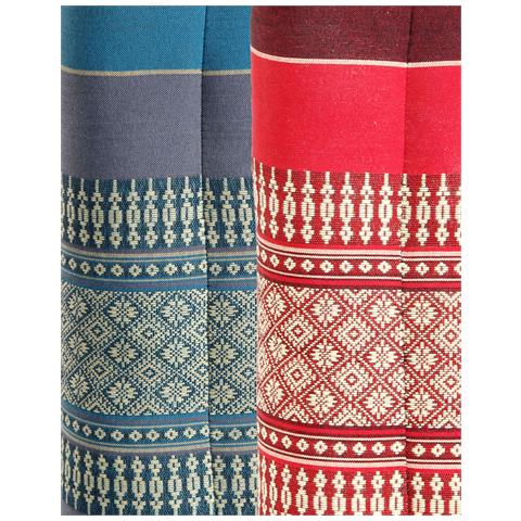 Standard - Set Di 2 Cuscini Standard Zafu Yoga E Meditazione - Kapok 100% Naturale Ad Alta Densità - Comfort E Fermezza - Stabilità Del Sedile - Rosso Bordeaux / Turchese - Foto 7