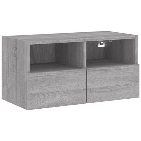 Mobile Tv A Parete Grigio Sonoma 60x30x30 Cm Legno Multistrato - Foto 2
