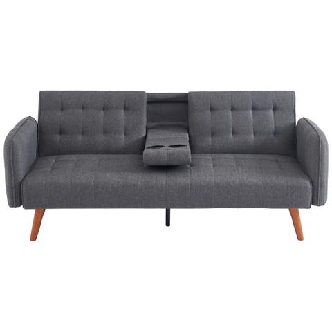 Inverness Divano Trasformabile A 3 Posti Con Tavolo Centrale Pieghevole - Grigio - Foto 2