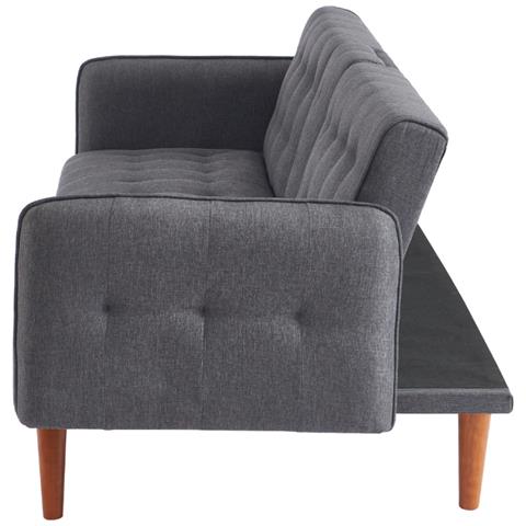 Inverness Divano Trasformabile A 3 Posti Con Tavolo Centrale Pieghevole - Grigio - Foto 8