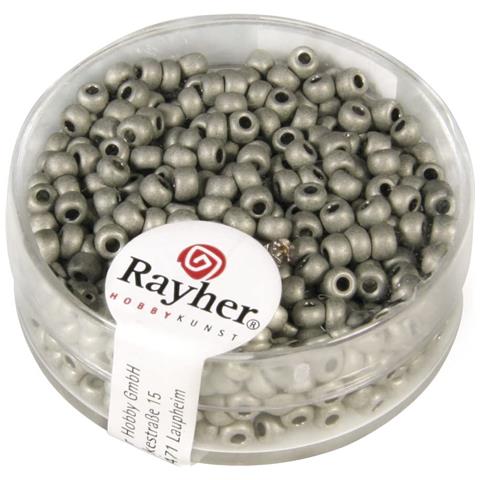 Rayher - 17gr - Rocaille Metallizzata Opaca Ø2,6mm - Colore Argento Brillante - Foto 1