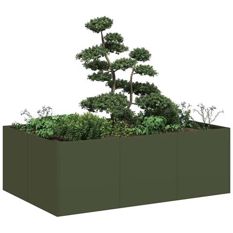 Fioriera Verde Oliva 120x80x40 Cm In Acciaio - Foto 1