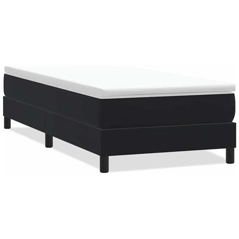 Letto A Molle Senza Materasso Nero 90x220 Cm In Velluto - Foto 2