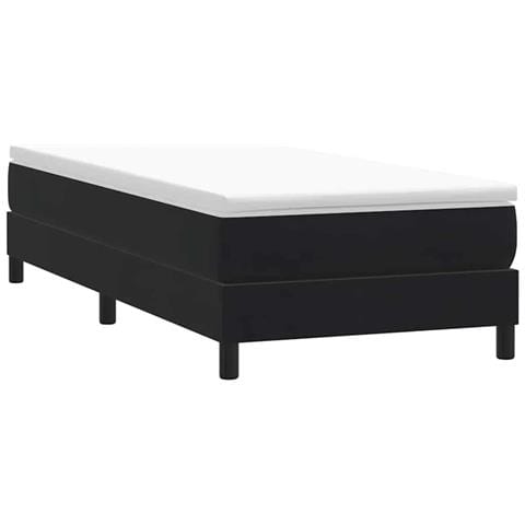 Letto A Molle Senza Materasso Nero 90x220 Cm In Velluto - Foto 3