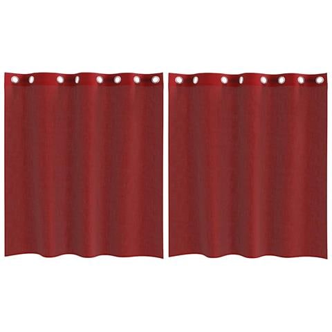 Tende In Voile Con Occhielli 2 Pz Rosso Vino - Foto 2