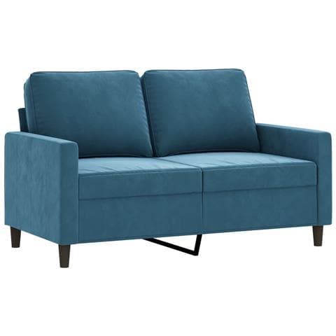 Lusso Casadino -  Divano A 2 Posti Blu 120 Cm In Velluto - Foto 1