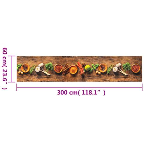 Lusso Casadino - Tappeto Da Cucina Lavabile Spezie 60x300 Cm Velluto - Foto 5