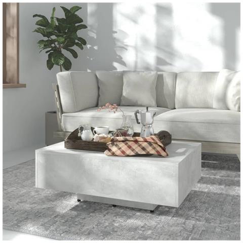 Lusso Casadino -  Tavolino Salotto Grigio Cemento 85x55x31 Cm Legno Multistrato - Foto 6