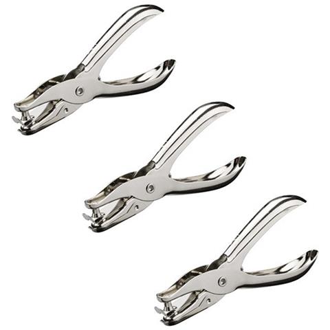 Confezione Da 3 Perforatori In Metallo, Perforatore A Foro Singolo Per Carta, Artigianato, Forniture Per Ufficio - Foto 1