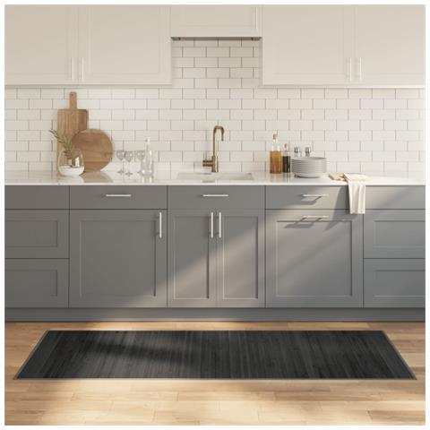 Tappeto Rettangolare Grigio 70x200 Cm In Bambù - Foto 8