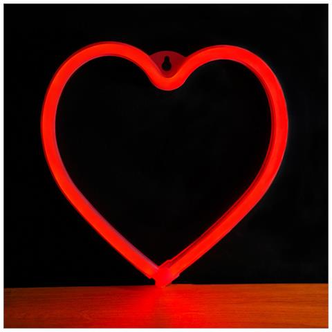 Lampada Led Al Neon A Forma Di Cuore Con Montaggio A Parete E Porta Usb-a - Foto 2