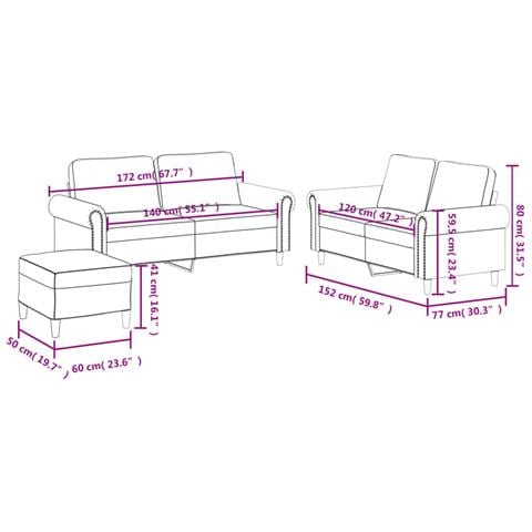 Set di Divani 3 pz con Cuscini Grigio in Similpelle - Foto 9