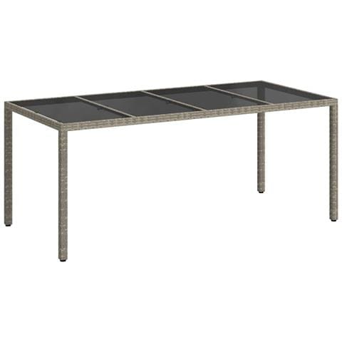 Tavolo da Pranzo da Giardino Grigio 190x90x75 cm Polyrattan - Foto 1