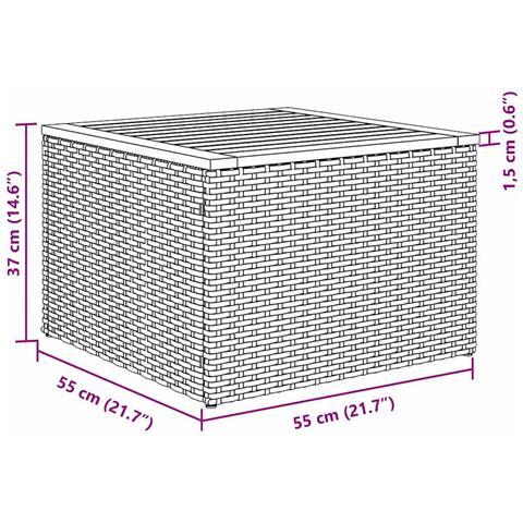 Set di Divani da Giardino da 5 Pezzi con Cuscini Beige in Rattan Polietilene e Acacia - Foto 9