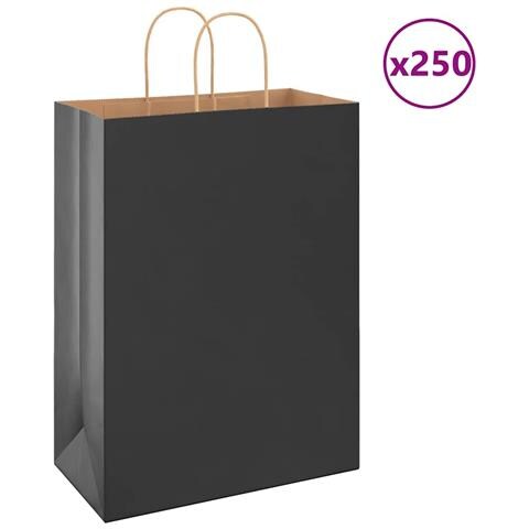 Sacchetti di Carta 250 pz con Manici Neri 32x17x44 cm - Foto 1