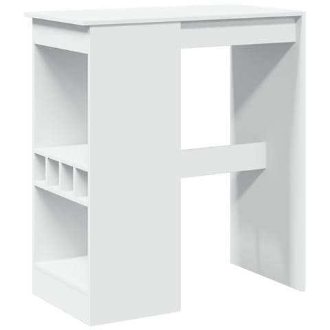 Tavolo Bar con Rastrelliera Bianco 90x47,5x103,5 cm Truciolato - Foto 1