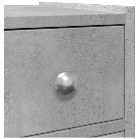 Armadietto da Bagno Stretto con Ruote Grigio Cemento Truciolato - Foto 9