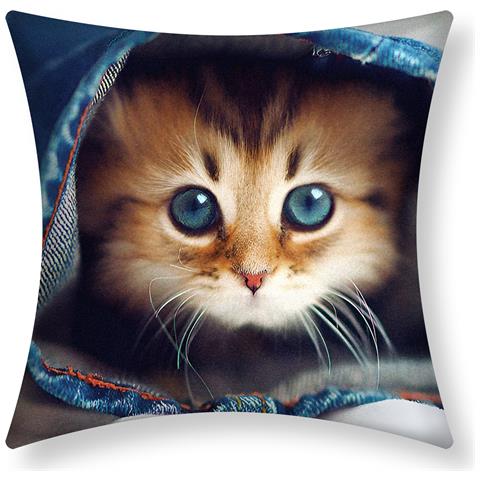 Set Di 2 Copricuscini 40x40 Cm Kitten Jeans Design - Foto 1