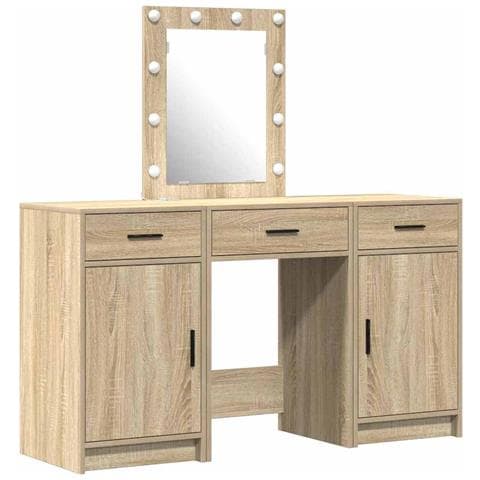 Tavolo da Trucco con cassetto 3 pcs Marrone 50 x 41 x 135 cm - Foto 1