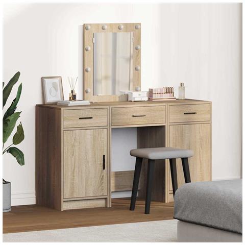 Tavolo da Trucco con cassetto 3 pcs Marrone 50 x 41 x 135 cm - Foto 2