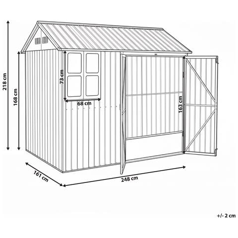 Casetta Da Giardino Nocciano 248 Cm 161 Cm Marrone - Foto 7