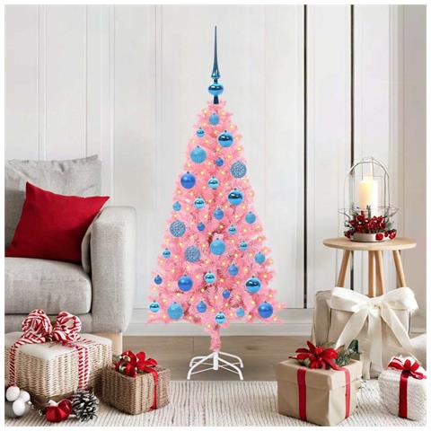Albero di Natale con 150 LED con supporto Rosa 120 cm PVC - Foto 2