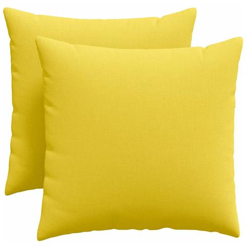 Cuscini da Divano 2 pcs Giallo Chiaro 50 x 50 cm Tessuto - Foto 1