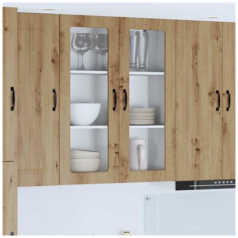 Pensile cucina con porta Rovere artigianale 80 x 31 x 100 cm - Foto 2