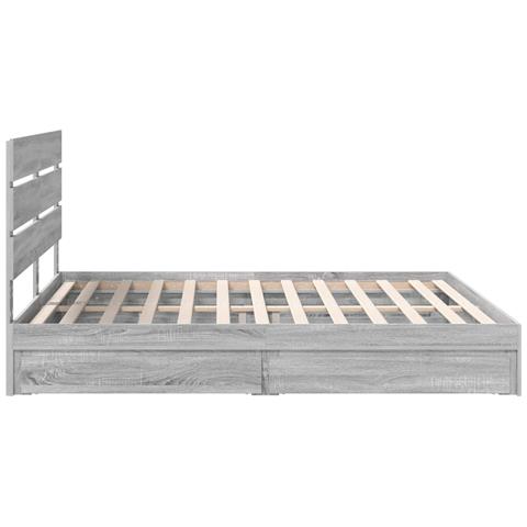 Letto con Contenitore con testiera Grigio Sonoma 180 x 200 cm - Foto 9