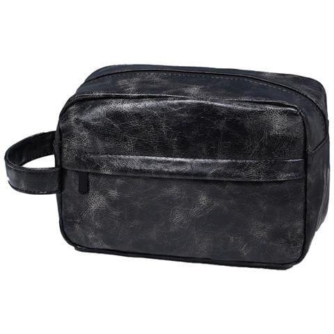 Beauty Case Da Viaggio In Pelle Pu - Borsa Da Toilette Portatile Di Grande Capacità Per Uomo E Donna Black - Foto 1