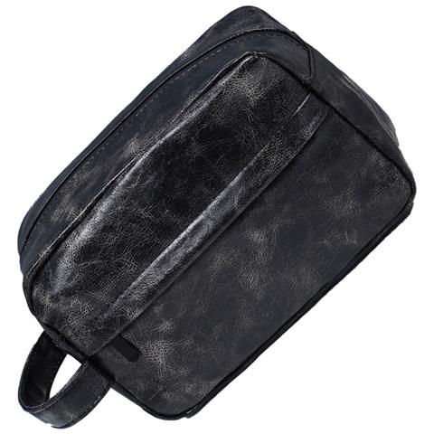 Beauty Case Da Viaggio In Pelle Pu - Borsa Da Toilette Portatile Di Grande Capacità Per Uomo E Donna Black - Foto 4