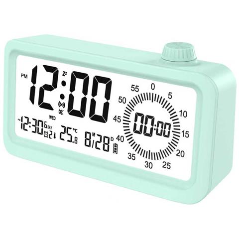 Sveglia Smart Ricaricabile Con Lcd, Luce Notturna E Timer Countdown Green - Foto 1