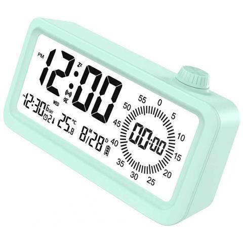 Sveglia Smart Ricaricabile Con Lcd, Luce Notturna E Timer Countdown Green - Foto 3