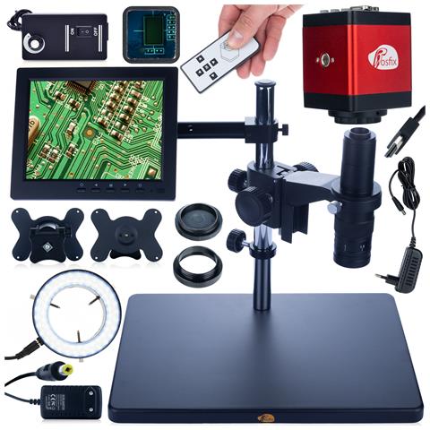 Mikroscopio Digitale Earth Pro Mcep-0.5x - Zoom 7-45x, Display 8"" | Oculare 360°, Illuminatore 56 Led | Uso Professionale - Foto 1