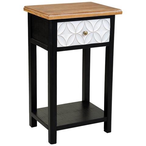 Comodino In Legno Con 2 Cassetti E 1 Ripiano 48x35x82 - Foto 1