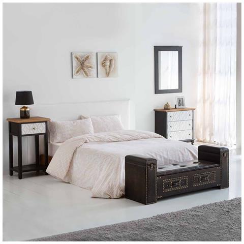 Comodino In Legno Con 2 Cassetti E 1 Ripiano 48x35x82 - Foto 2