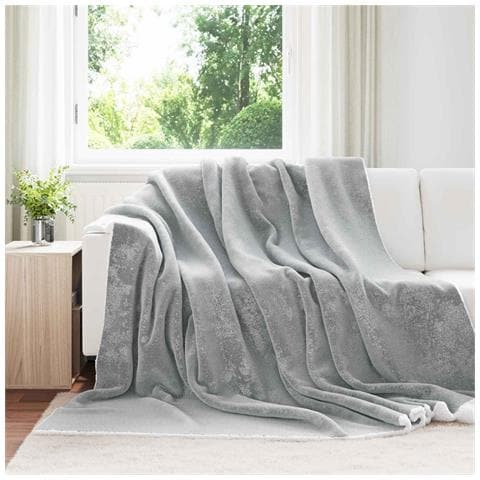 Coperta Grigio 240 x 270 cm Panno - Foto 2
