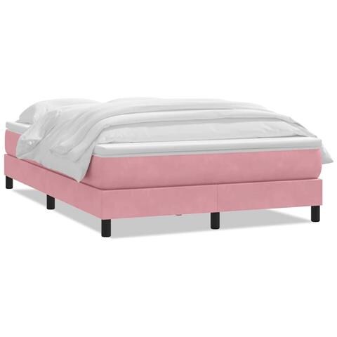 Giroletto a Molle con Materasso Rosa 160x220 cm in Velluto - Foto 1