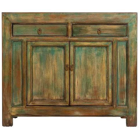 Mobile Da Ingresso In Legno Verde Invecchiato 115x45x95h Cm - Foto 2