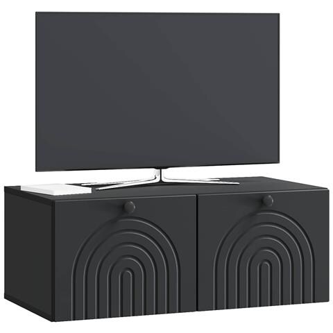 Mobile Porta TV da Muro Nero 78,5 x 41 x 30 cm - Foto 2