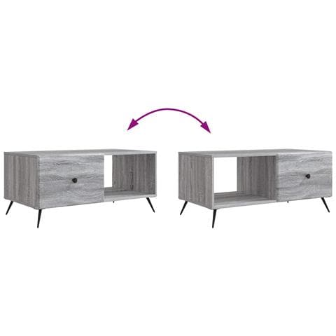 Tavolino da salotto Grigio Sonoma 90 x 50 x 40 cm - Foto 9