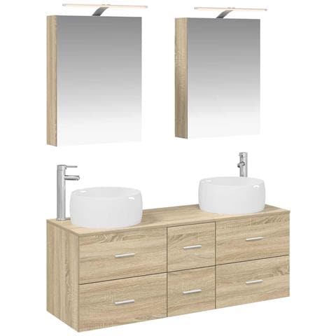 Set di mobili per il bagno 5 pcs Rovere Sonoma - Foto 1