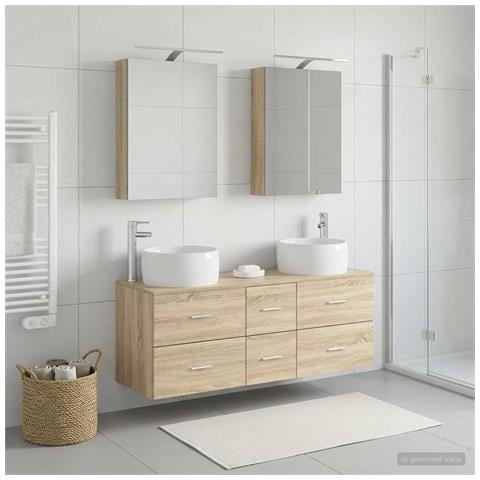Set di mobili per il bagno 5 pcs Rovere Sonoma - Foto 2