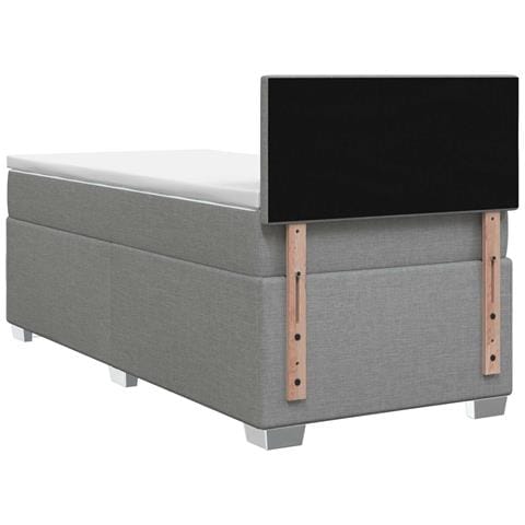 Letto con Box Spring, Materasso e LED Grigio Chiaro 90 x 200 cm - Foto 9